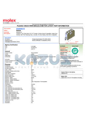 0436500315 datasheet - 3.00mm (.118