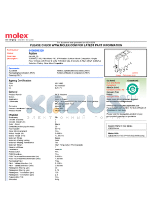 0436500320 datasheet - 3.00mm (.118