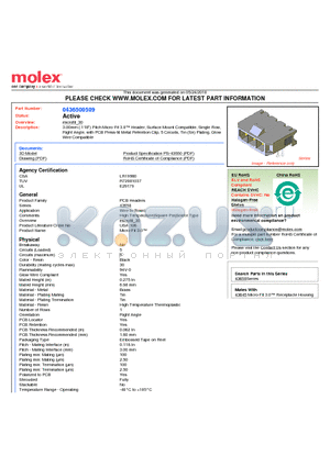 0436500509 datasheet - 3.00mm (.118