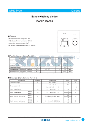 BA682 datasheet - Band-switching diodes