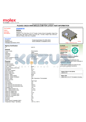 0436500701 datasheet - 3.00mm (.118