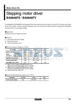 BA6846FS datasheet - Stepping motor driver