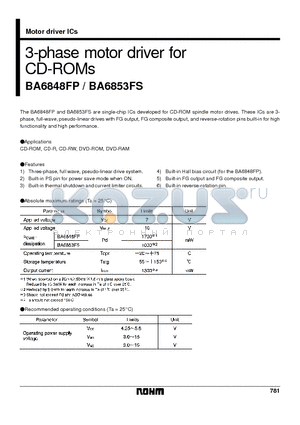 BA6848 datasheet - 3-phase motor driver for CD-ROMs