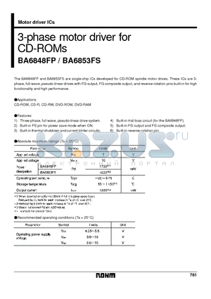 BA6848FP datasheet - 3-phase motor driver for CD-ROMs