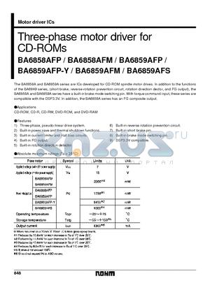 BA6859AFP datasheet - Three-phase motor driver for CD-ROMs