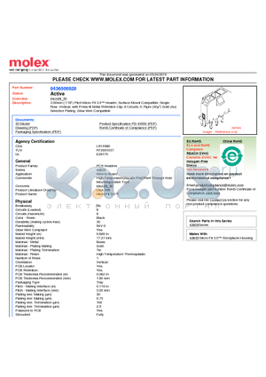 0436500820 datasheet - 3.00mm (.118