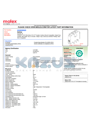 0436500825 datasheet - 3.00mm (.118