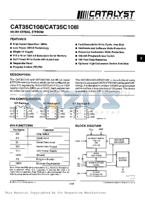 CAT35C108 datasheet - 8K-Bit SERIAL EPROM