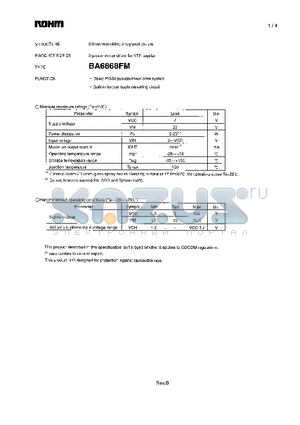 BA6868FM datasheet - Direct PWM pseudo-linear drive system