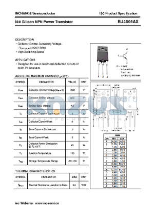 BU4506AX datasheet - isc Silicon NPN Power Transistor
