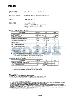 BA6901F_1 datasheet - 2-Phase Half-Wave Pre Driver for Fan Motor