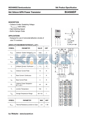 BU4508DF datasheet - isc Silicon NPN Power Transistor