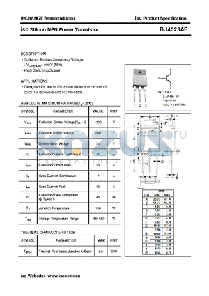 BU4523AF datasheet - isc Silicon NPN Power Transistor