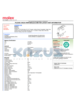 0436501120 datasheet - 3.00mm (.118