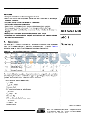 ATC13 datasheet - Cell-based ASIC