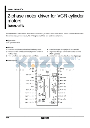 BA6970 datasheet - 2-phase motor driver for VCR cylinder motors