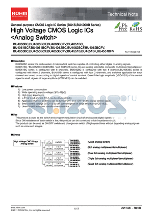 BU4551BF-E2 datasheet - High Voltage CMOS Logic ICs <Analog Switch>