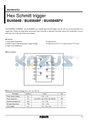 BU4584BFV datasheet - Hex Schmitt trigger