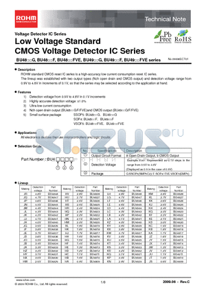 BU4809FVE-TR datasheet - Low Voltage Standard CMOS Voltage Detector IC Series