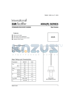 400U160D datasheet - STANDARD RECOVERY DIODES