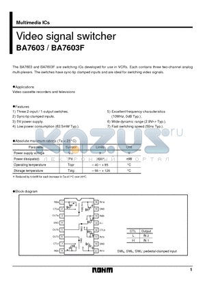 BA7603 datasheet - Video signal switcher