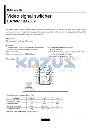 BA7607 datasheet - Video signal switcher
