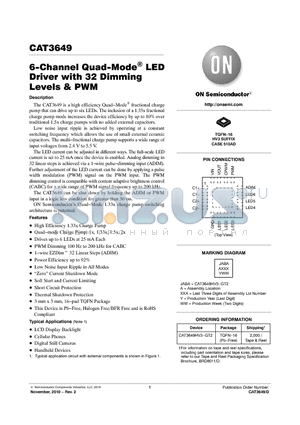 CAT3649 datasheet - 6-Channel Quad-Mode LED Driver with 32 Dimming Levels & PWM