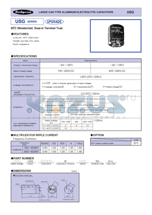400USG470M25X50 datasheet - LARGE CAN TYPE ALUMINUM ELECTROLYTIC CAPACITORS
