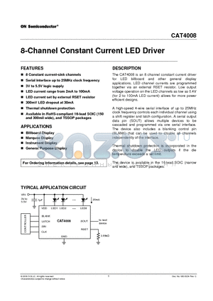 CAT4008V-T1 datasheet - 8-Channel Constant Current LED Driver
