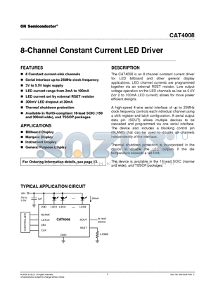 CAT4008Y-T2 datasheet - 8-Channel Constant Current LED Driver