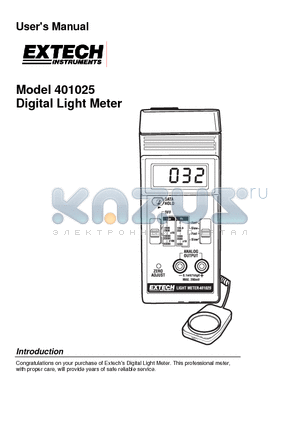 401025 datasheet - Digital Light Meter