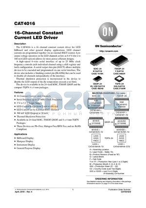 CAT4016HV6-GT2 datasheet - 16-Channel Constant Current LED Driver