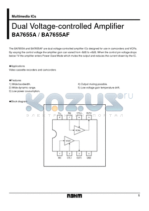 BA7655A datasheet - Dual Voltage-controlled Amplifier
