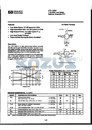 ATF-13284-STR datasheet - 1-16 GHz Low Noise Gallium Arsenide FET