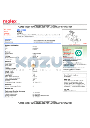 0441331600 datasheet - 3.00mm (.118