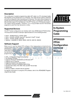 ATDH2225 datasheet - In-System Programming Cable