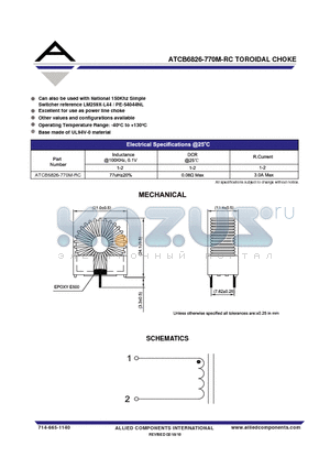 ATCB6826-770M-RC datasheet - Can also be used with National 150Khz Simple Switcher reference