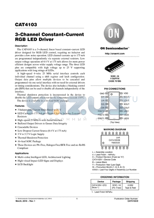 CAT4103V-GT2 datasheet - 3-Channel Constant-Current RGB LED Driver