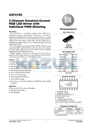 CAT4109 datasheet - 3-Channel Constant-Current RGB LED Driver with Individual PWM Dimming