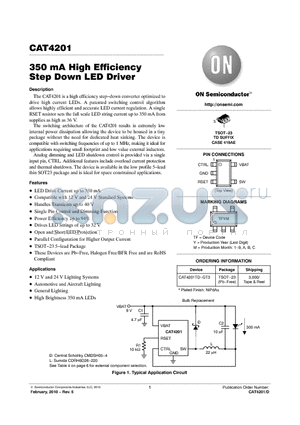 CAT4201 datasheet - 350 mA High Efficiency Step Down LED Driver