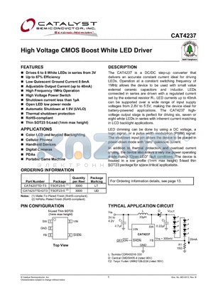 CAT4237_08 datasheet - High Voltage CMOS Boost White LED Driver