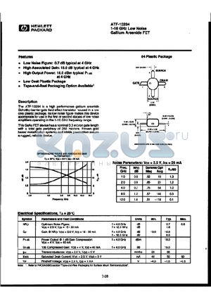 ATF13284 datasheet - 1-16 GHz Low Noise Gallium Arsenide FET