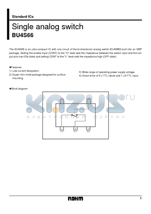 BU4S66 datasheet - Single analog switch