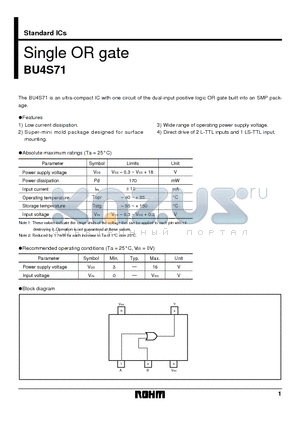 BU4S71 datasheet - Single OR gate