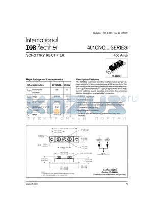 401CNQ035 datasheet - SCHOTTKY RECTIFIER