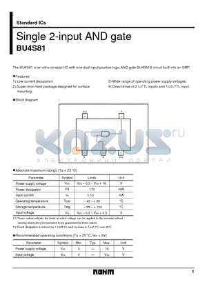 BU4S81 datasheet - Single 2-input AND gate