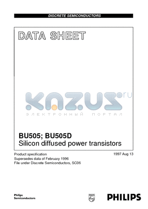 BU505 datasheet - Silicon diffused power transistors