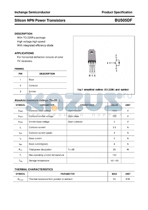 BU505DF datasheet - Silicon NPN Power Transistors