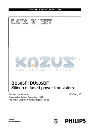BU505F datasheet - Silicon diffused power transistors