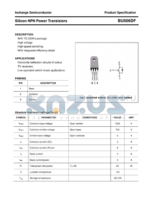 BU506DF datasheet - Silicon NPN Power Transistors